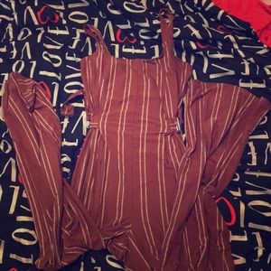 Spaghetti strap copper and white Romper size xL